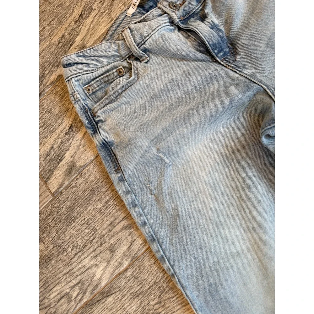 Celebrity Pink Denim Jeans 3 / 26 High Rise Wide Leg Jean Boho Hippie Flare